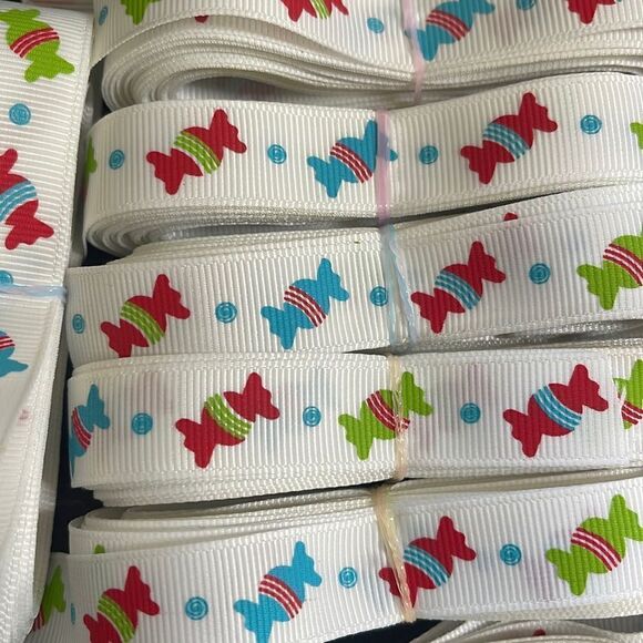 Grosgrain Ribbon 5/8” 5 yards yds 5/$20 NEW 1/2” bows bow making shipping print - Picture 4 of 4